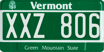 VT license plate XXZ806