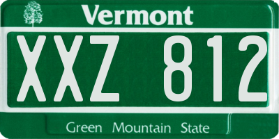 VT license plate XXZ812