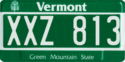 VT license plate XXZ813
