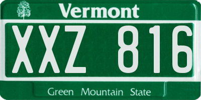 VT license plate XXZ816