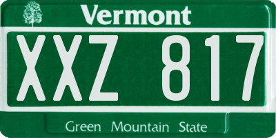 VT license plate XXZ817