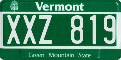 VT license plate XXZ819