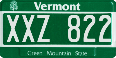 VT license plate XXZ822