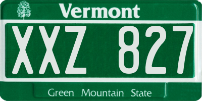 VT license plate XXZ827