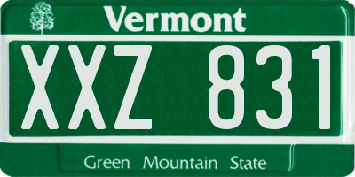 VT license plate XXZ831