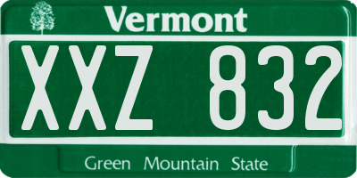 VT license plate XXZ832