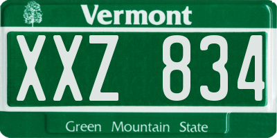 VT license plate XXZ834