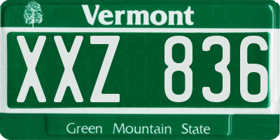 VT license plate XXZ836