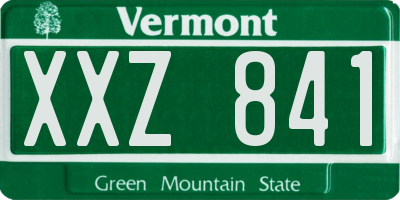 VT license plate XXZ841