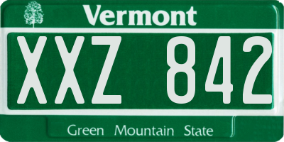 VT license plate XXZ842