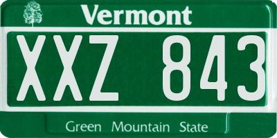 VT license plate XXZ843