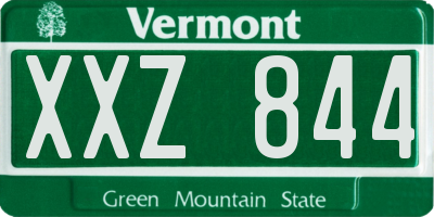 VT license plate XXZ844