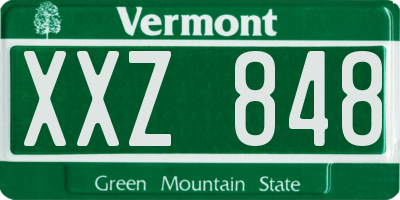 VT license plate XXZ848