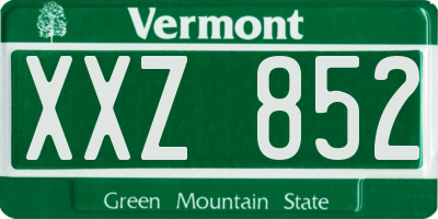 VT license plate XXZ852