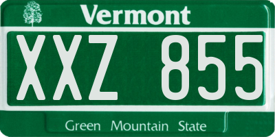 VT license plate XXZ855