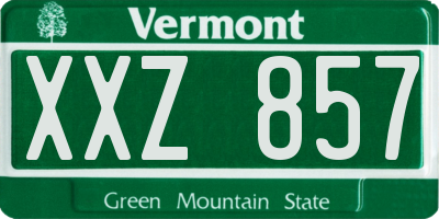 VT license plate XXZ857