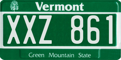 VT license plate XXZ861