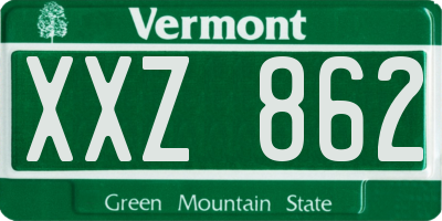VT license plate XXZ862