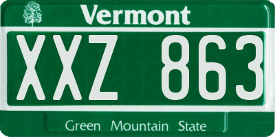 VT license plate XXZ863