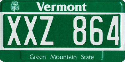 VT license plate XXZ864