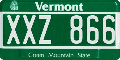 VT license plate XXZ866