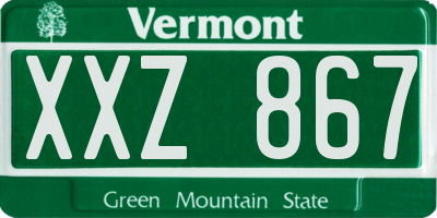 VT license plate XXZ867