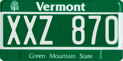 VT license plate XXZ870
