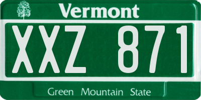 VT license plate XXZ871