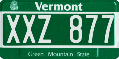 VT license plate XXZ877