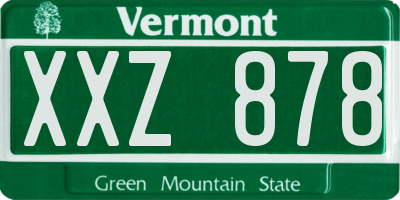 VT license plate XXZ878
