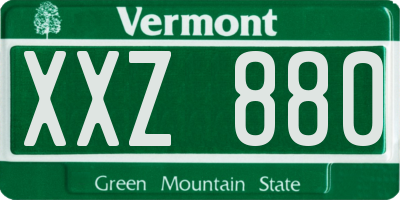 VT license plate XXZ880