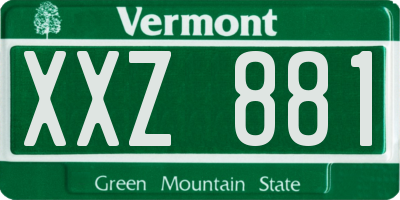 VT license plate XXZ881