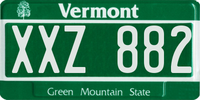 VT license plate XXZ882