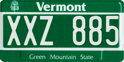 VT license plate XXZ885