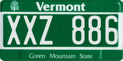VT license plate XXZ886