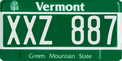 VT license plate XXZ887