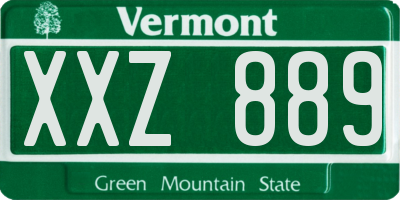 VT license plate XXZ889