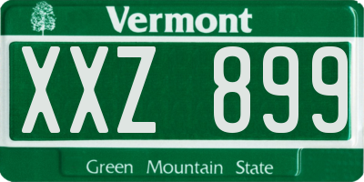 VT license plate XXZ899