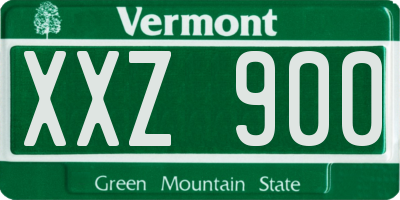 VT license plate XXZ900