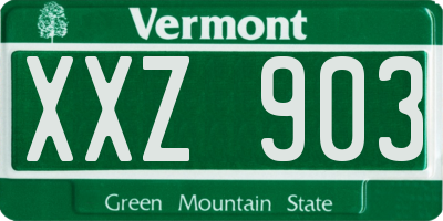 VT license plate XXZ903