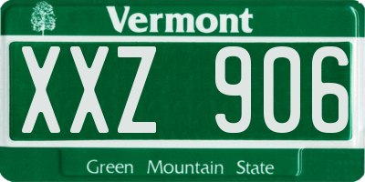VT license plate XXZ906