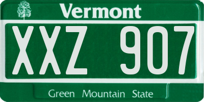 VT license plate XXZ907