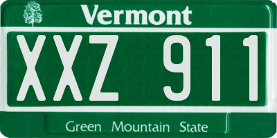 VT license plate XXZ911