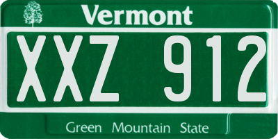 VT license plate XXZ912