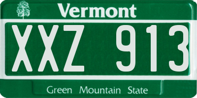 VT license plate XXZ913