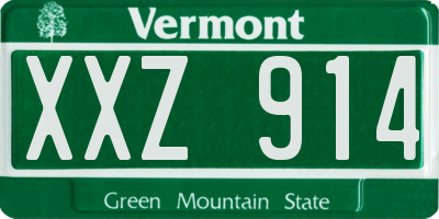 VT license plate XXZ914