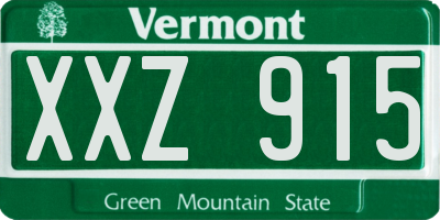 VT license plate XXZ915