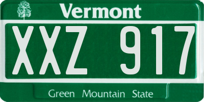 VT license plate XXZ917