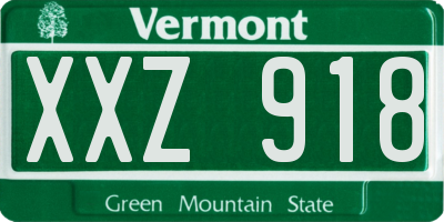VT license plate XXZ918