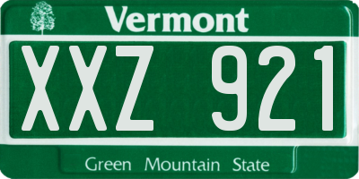 VT license plate XXZ921